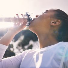 Drinking,Water,,Fitness,And,Running,With,A,Sports,Woman,Outdoor